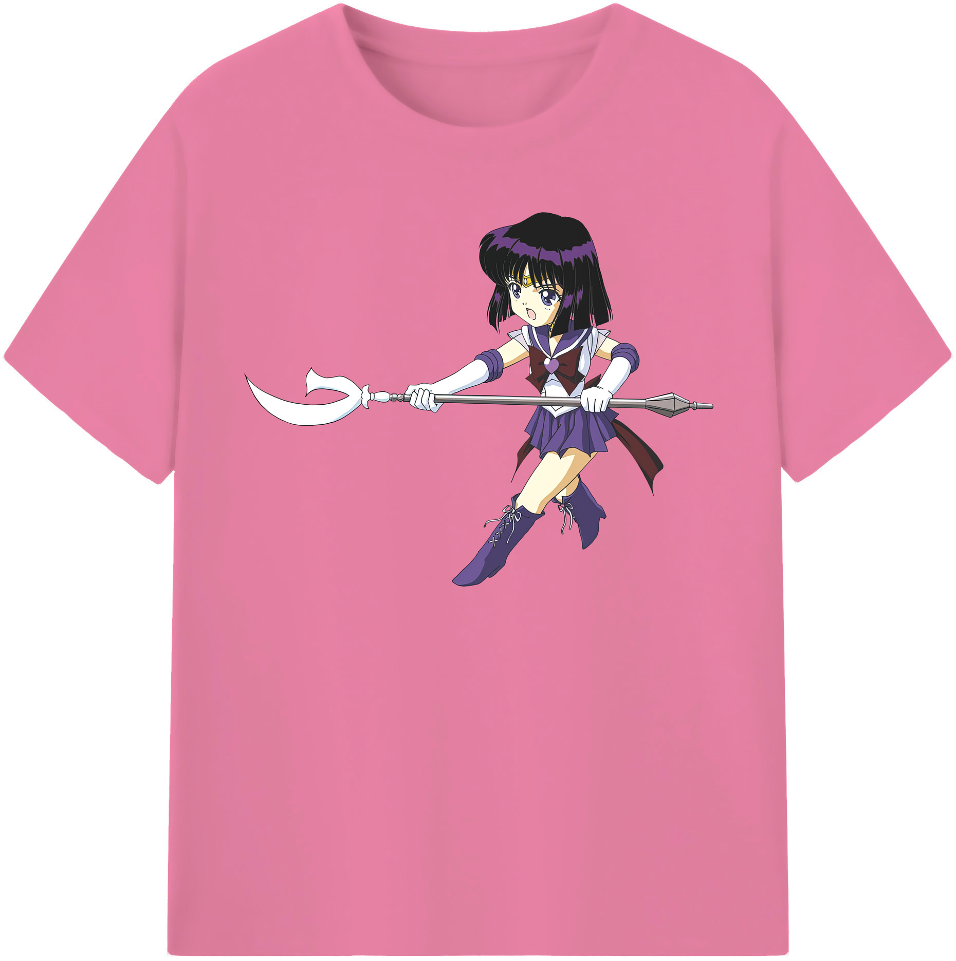 （画像用） 美少女戦士セーラームーン 土萠ほたる Sailor Moon Tomoe Hotaru （セーラーサターン；Sailor Saturn） 綿100％半袖Tシャツ（フロントプリント）